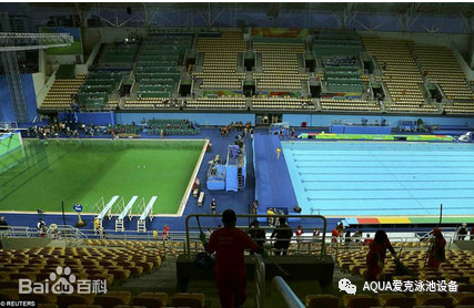里约奥运会的跳水池一夜之间变绿